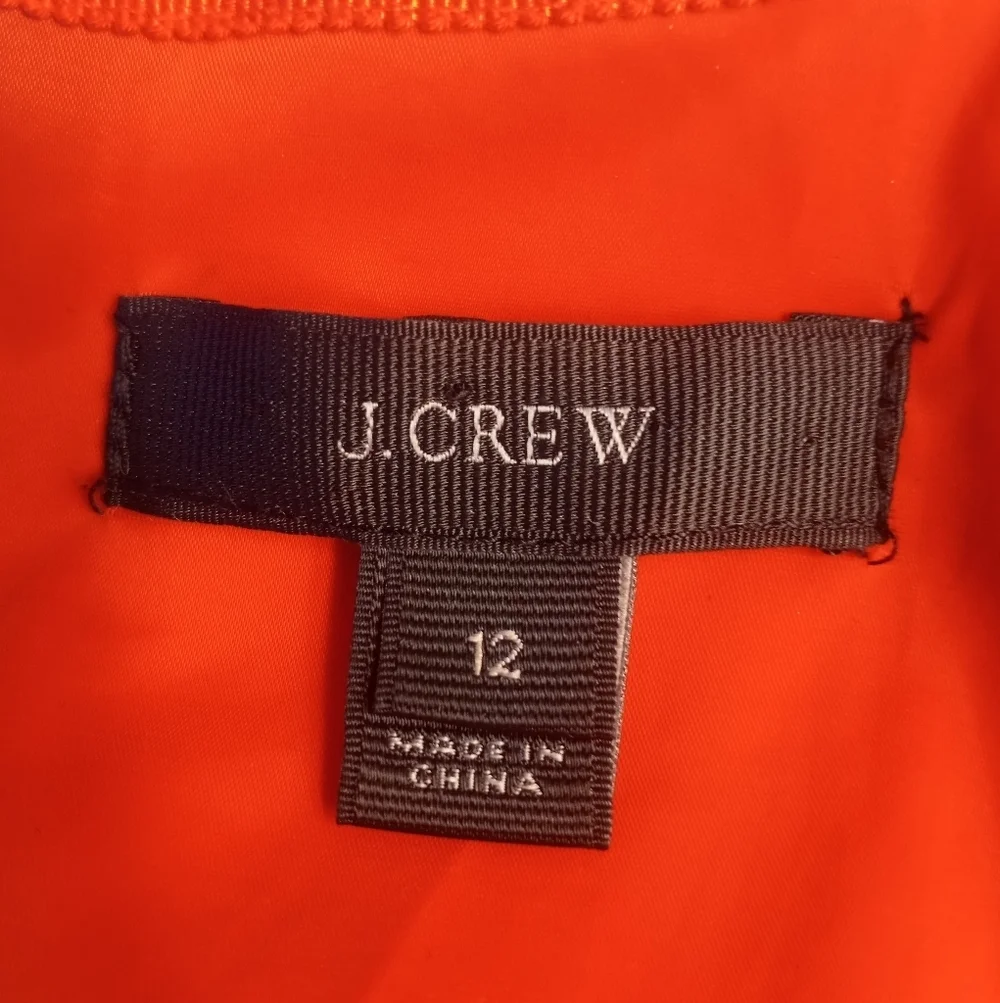 J Crew Flutter Cap Sleeve Classic Red Mid Length Minimalist CBK Sheath Dress 12
